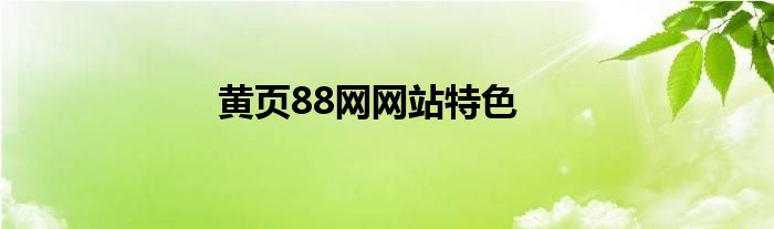 黄页88网网站特色